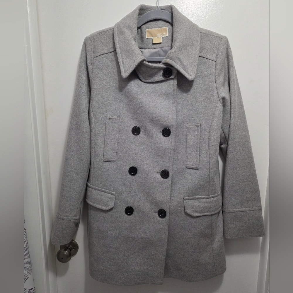 Michael Kors Gray Wool Coat Size 10